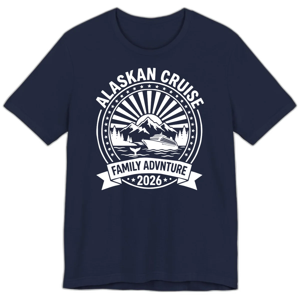 Alaska Cruise Family Adventure Badge Premium Tee in Navy