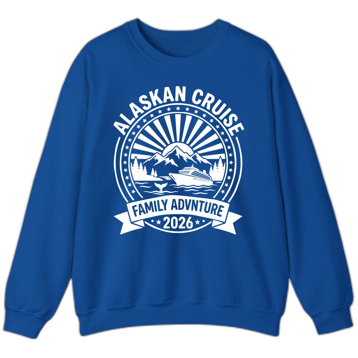 Alaska Cruise Family Adventure Badge Sweatshirt in Royal