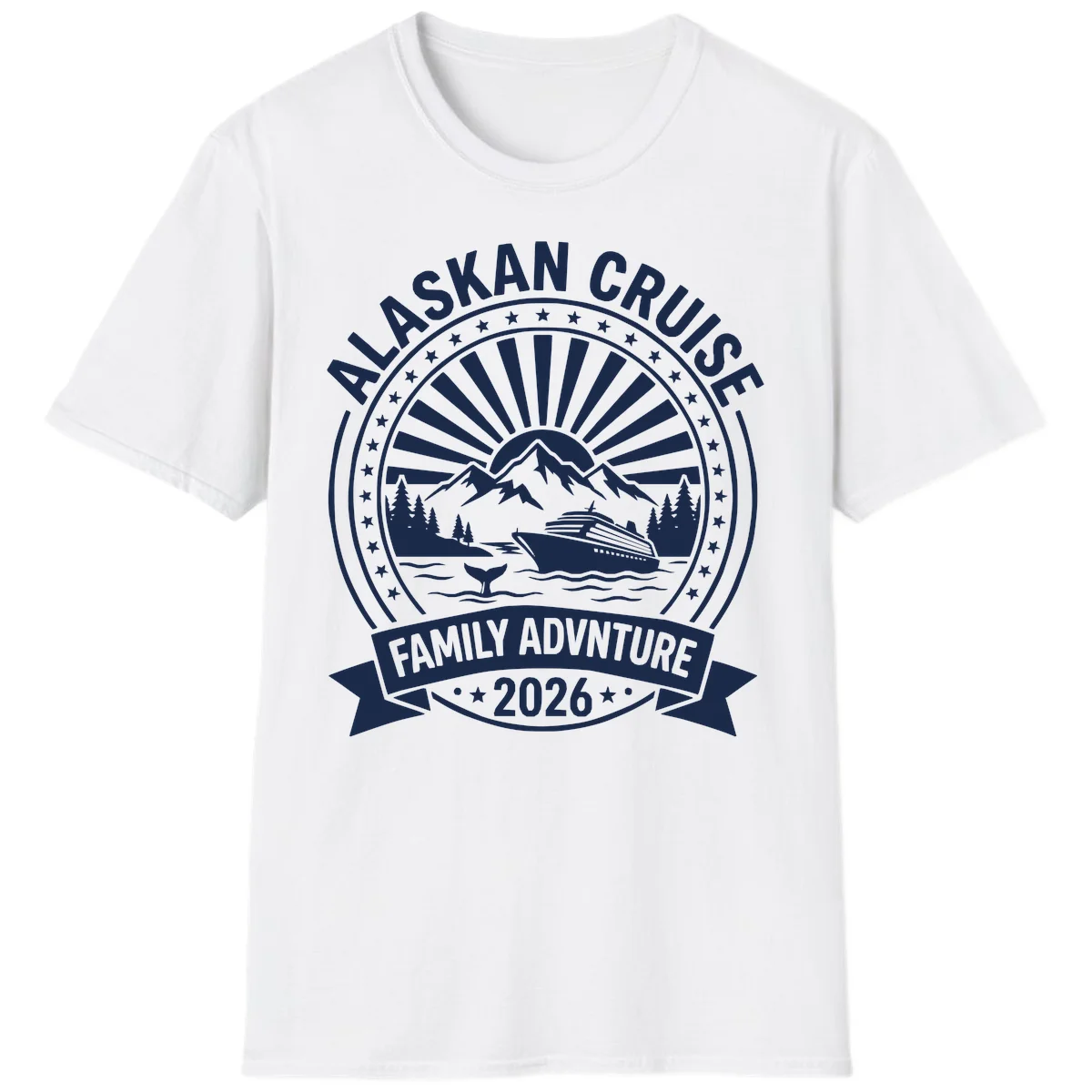 Alaska Cruise Family Adventure Badge T-Shirt in White