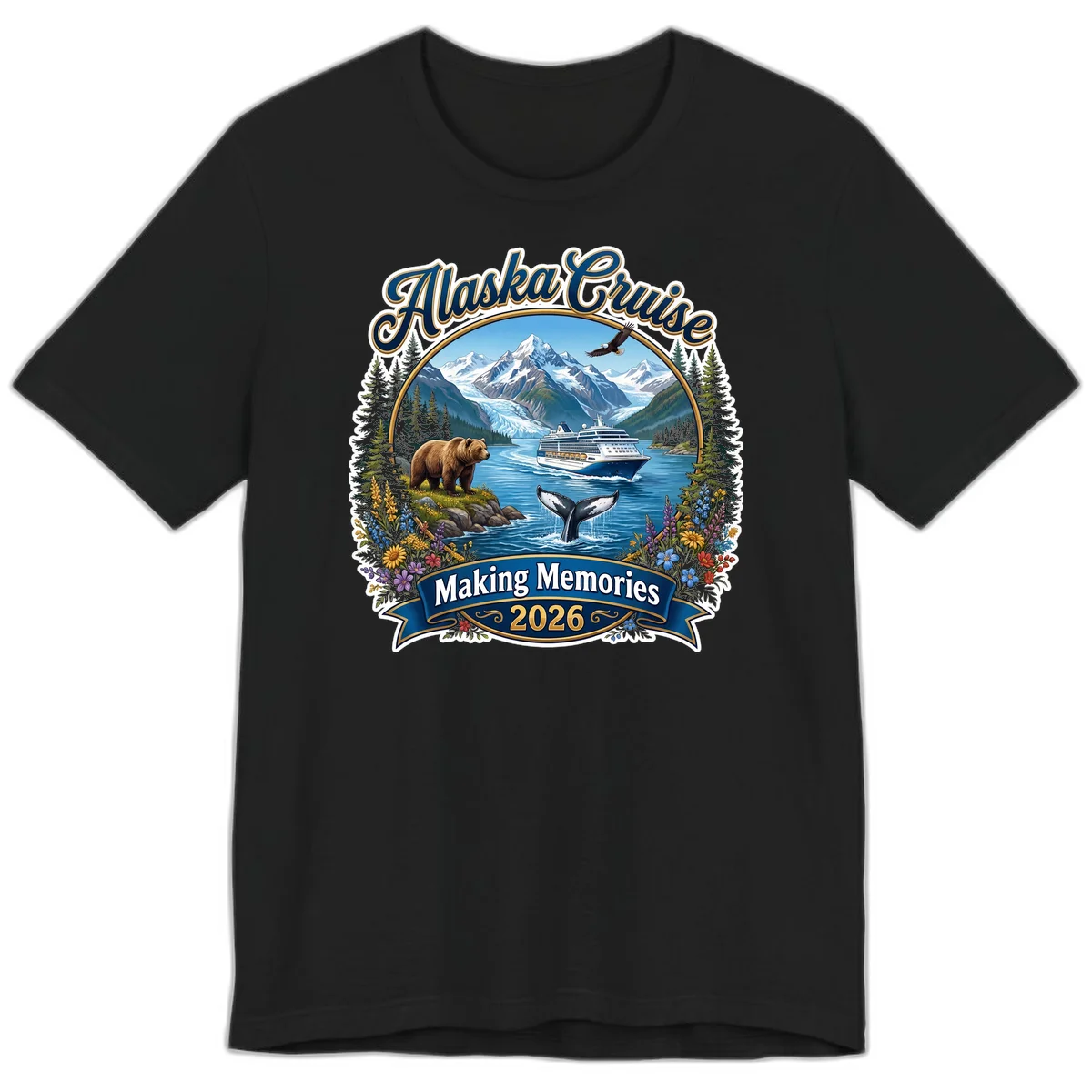 Alaska Cruise Making Memories 2026 Premium T-Shirt in Black