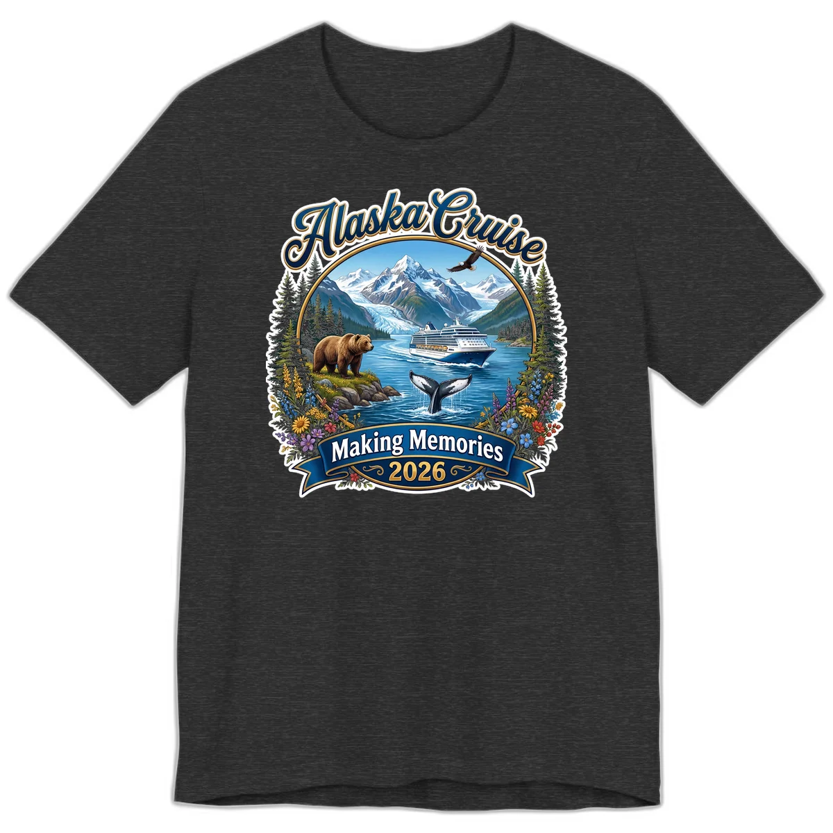 Alaska Cruise Making Memories 2026 Premium T-Shirt in Dark Grey Heather
