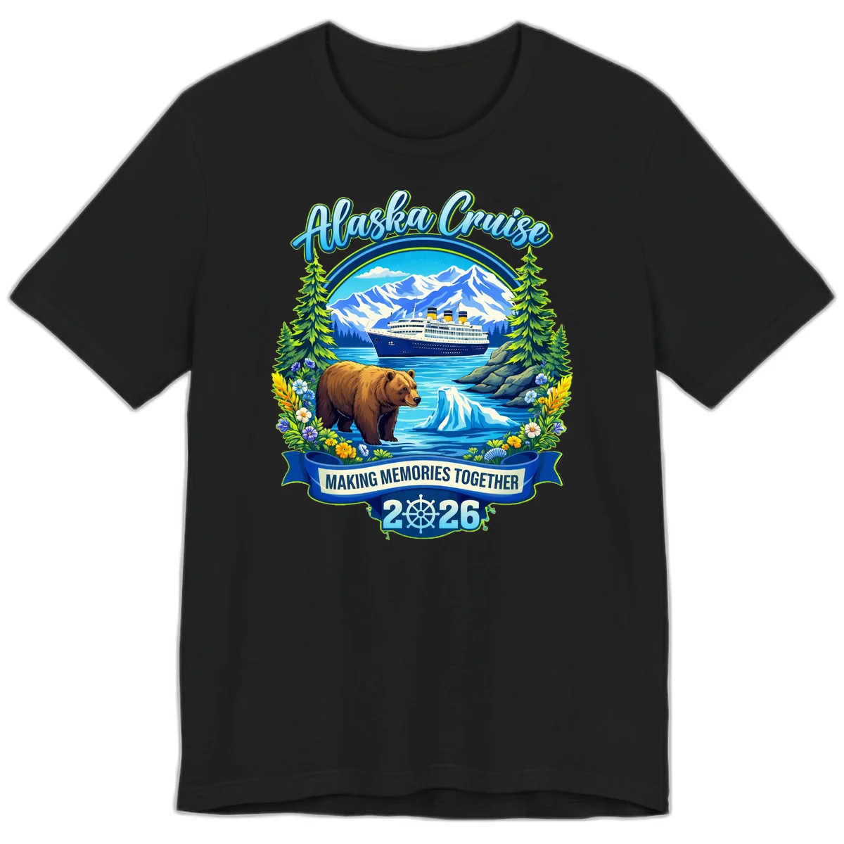 Alaska Cruise Making Memories Together 2026 Premium T-Shirt in Black