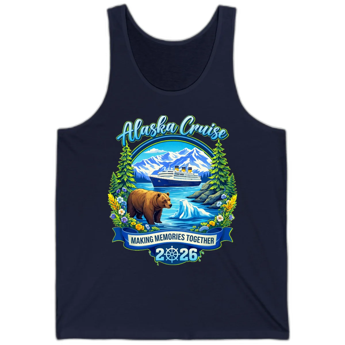 Alaska Cruise Making Memories Together 2026 Tank Top in Navy