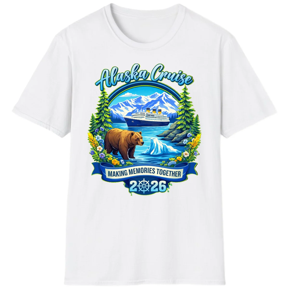 Alaska Cruise Making Memories Together 2026 T-Shirt in White