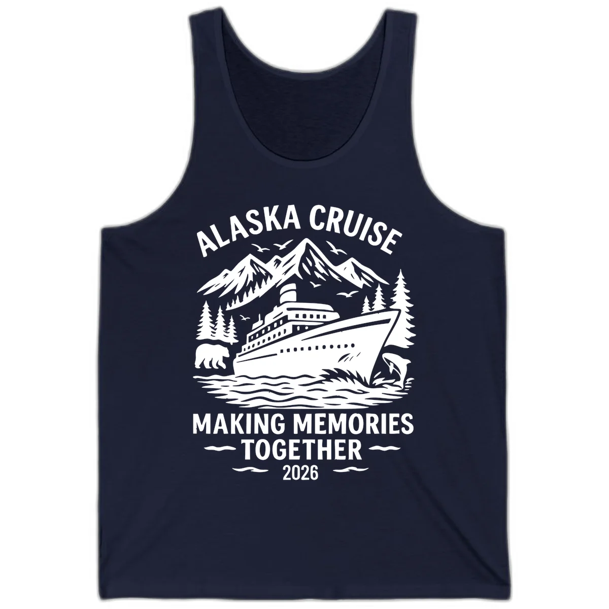 Alaska Cruise Making Memories Together 2026 Tank Top in Navy