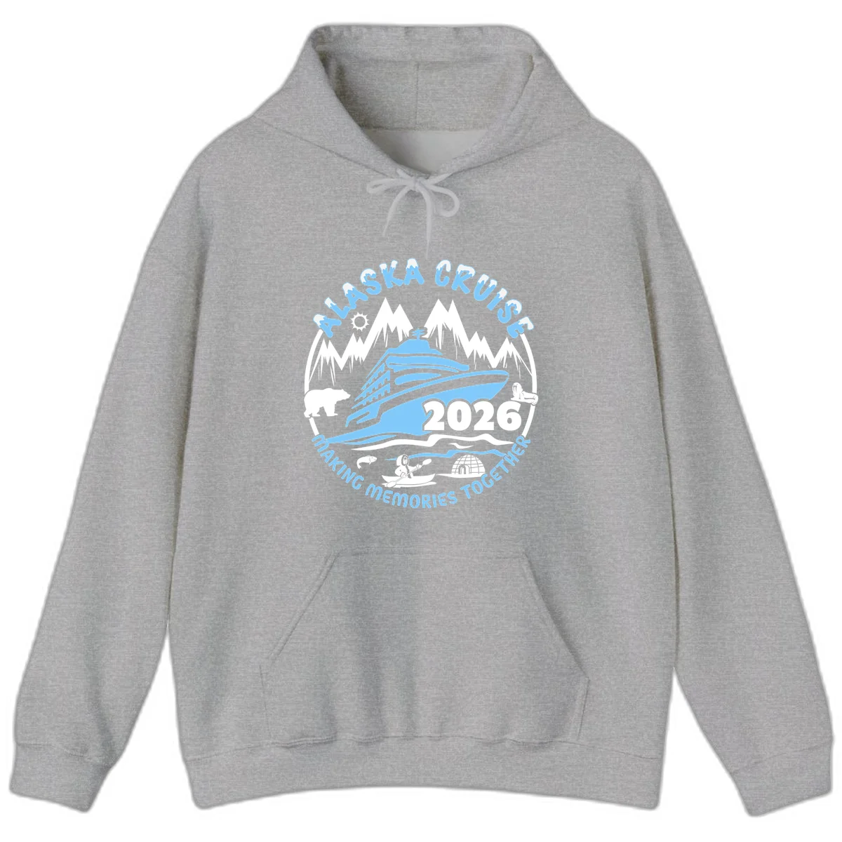 Alaska Cruise Making Memories Together Hoodie in Sport Grey