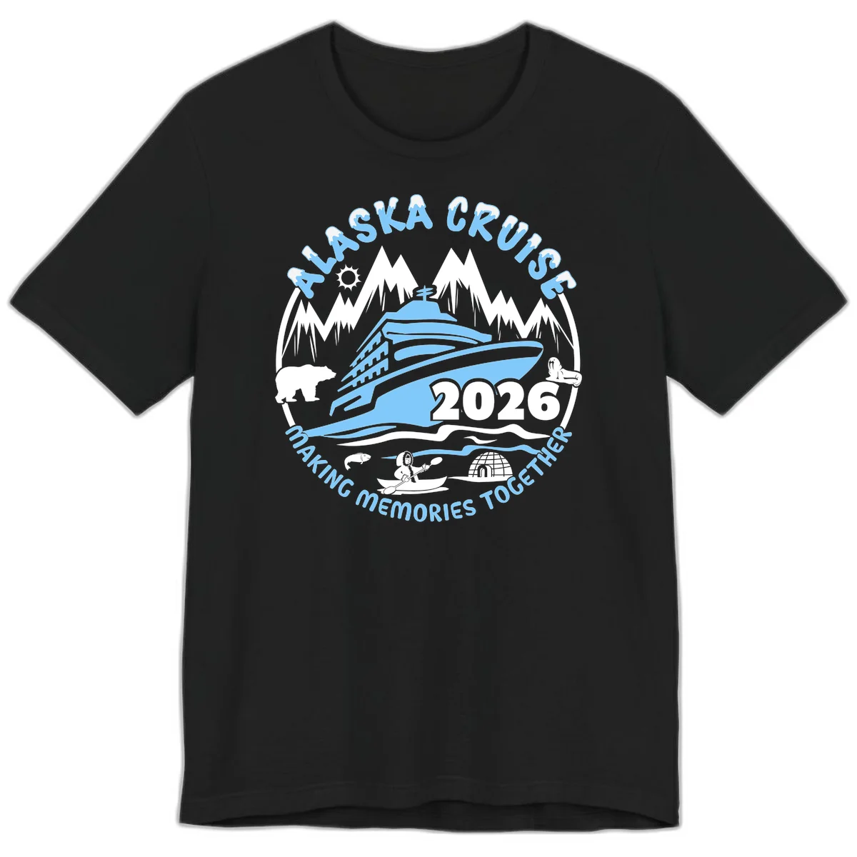 Alaska Cruise Making Memories Together Premium Tee in Black