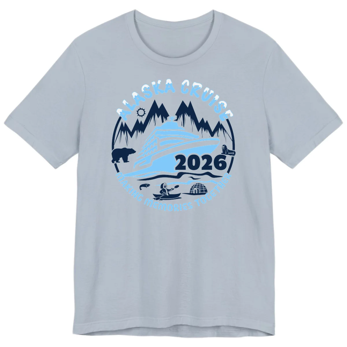 Alaska Cruise Making Memories Together Premium Tee in Light Blue