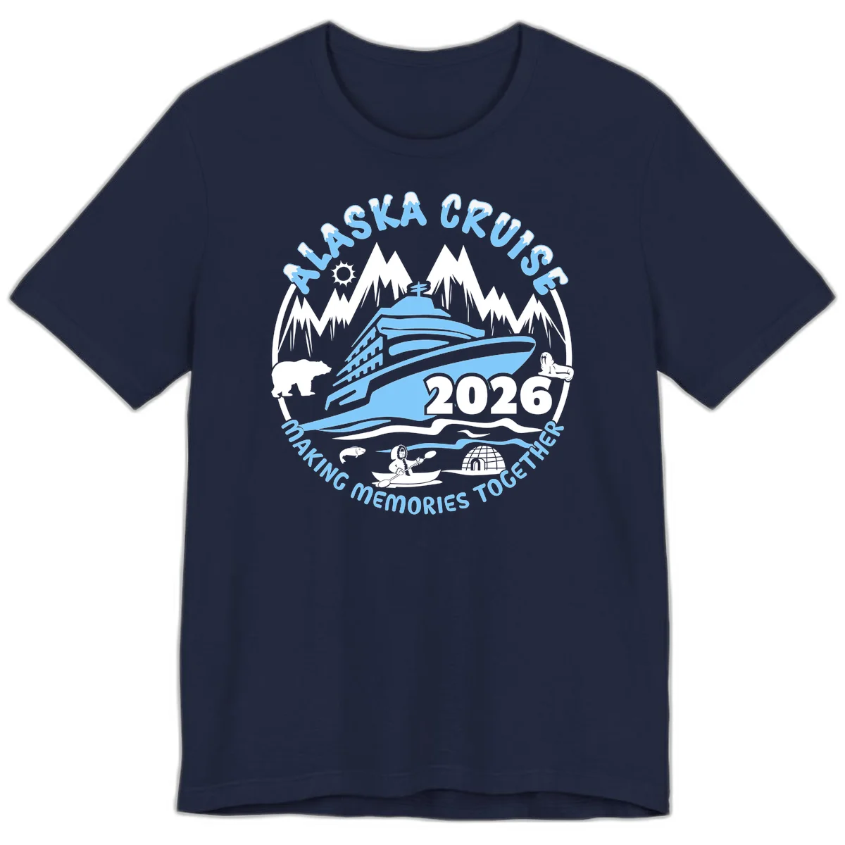 Alaska Cruise Making Memories Together Premium Tee in Navy