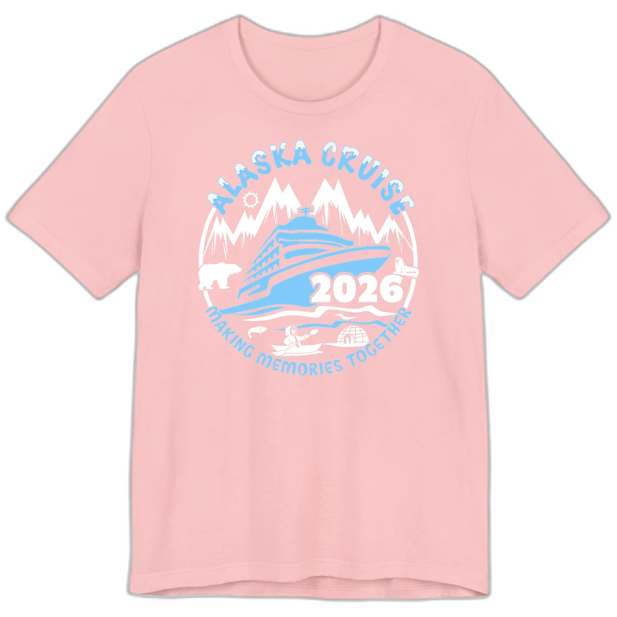 Alaska Cruise Making Memories Together Premium Tee in Pink