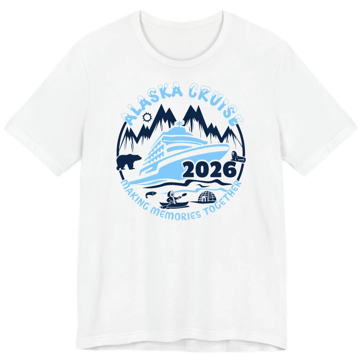 Alaska Cruise Making Memories Together Premium Tee in White