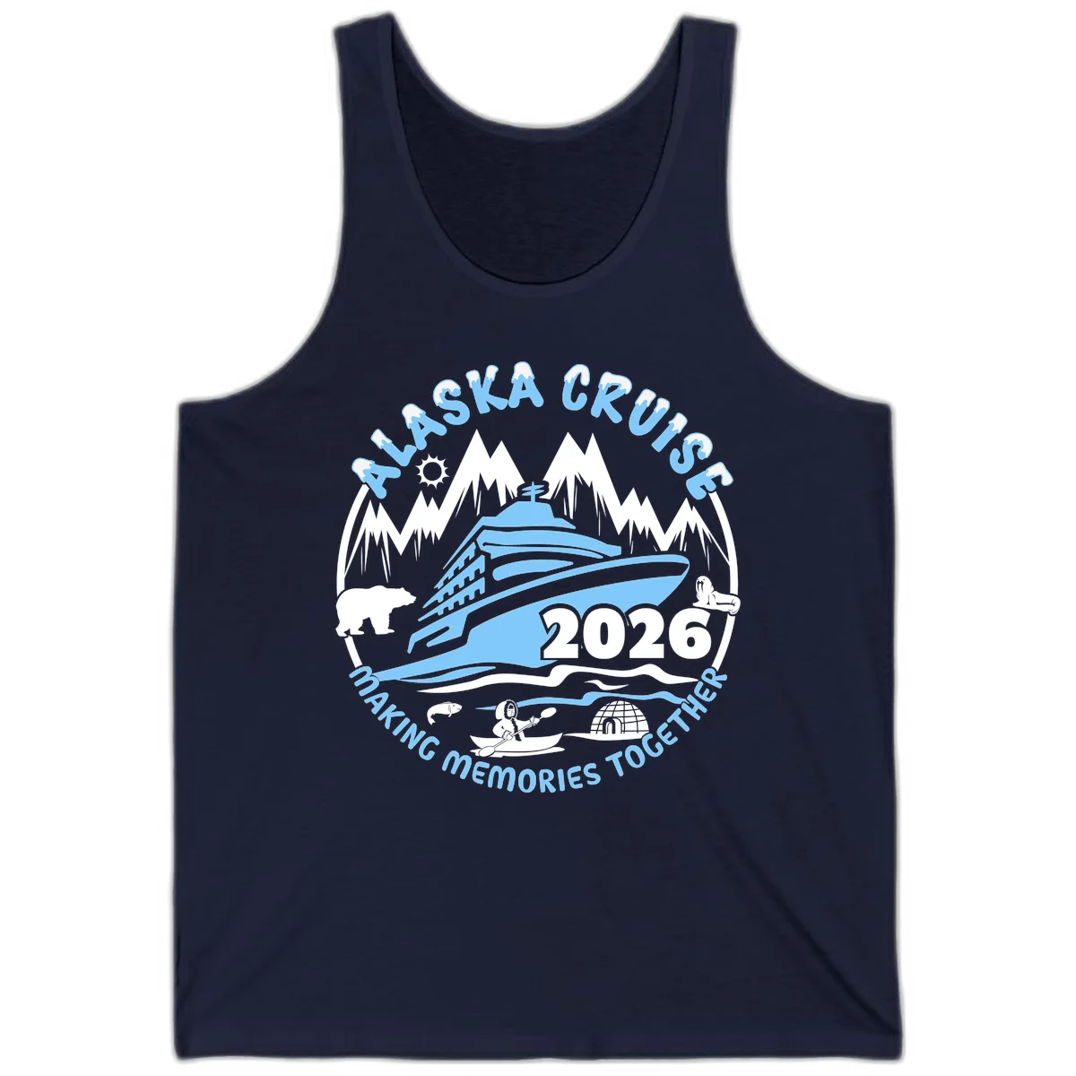 Alaska Cruise Making Memories Together Tank in Navy