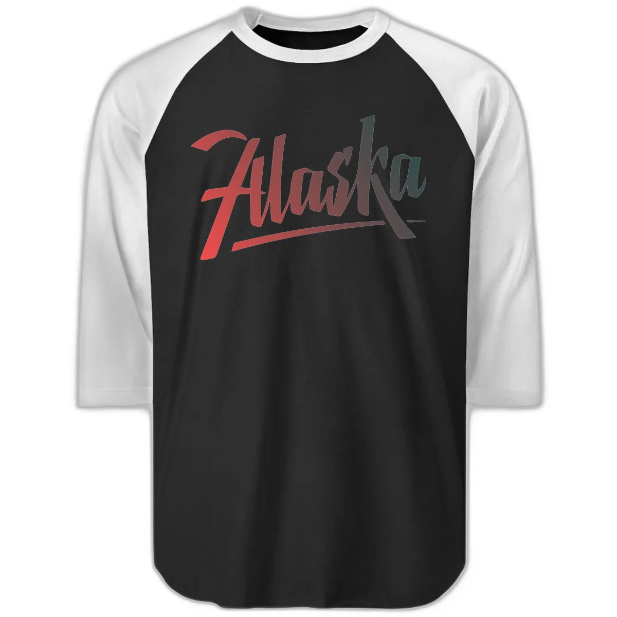 Alaska Cruise Upward Trend Raglan 3/4 in Black White