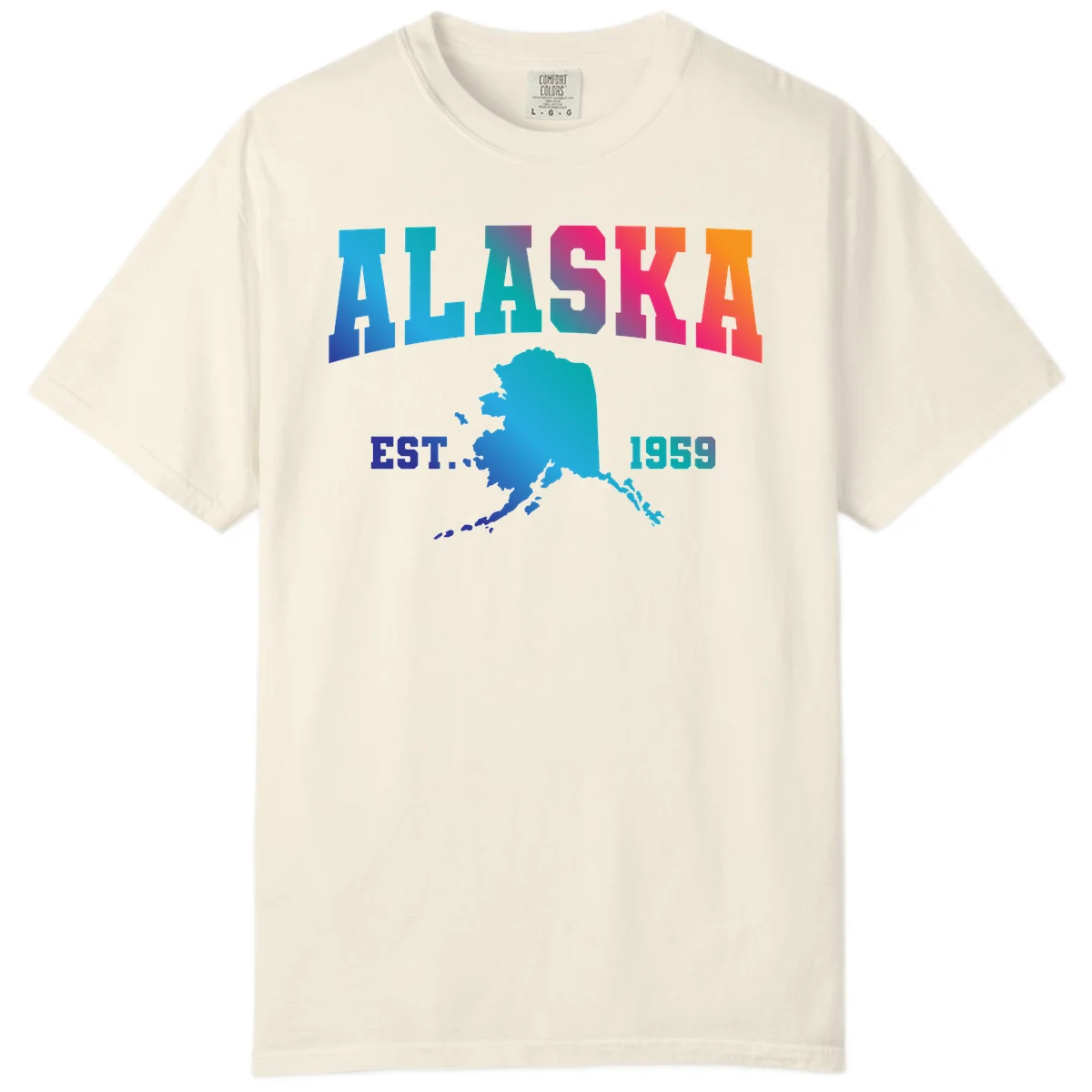 Alaska Est. 1959 State Pride Comfort Color in Ivory