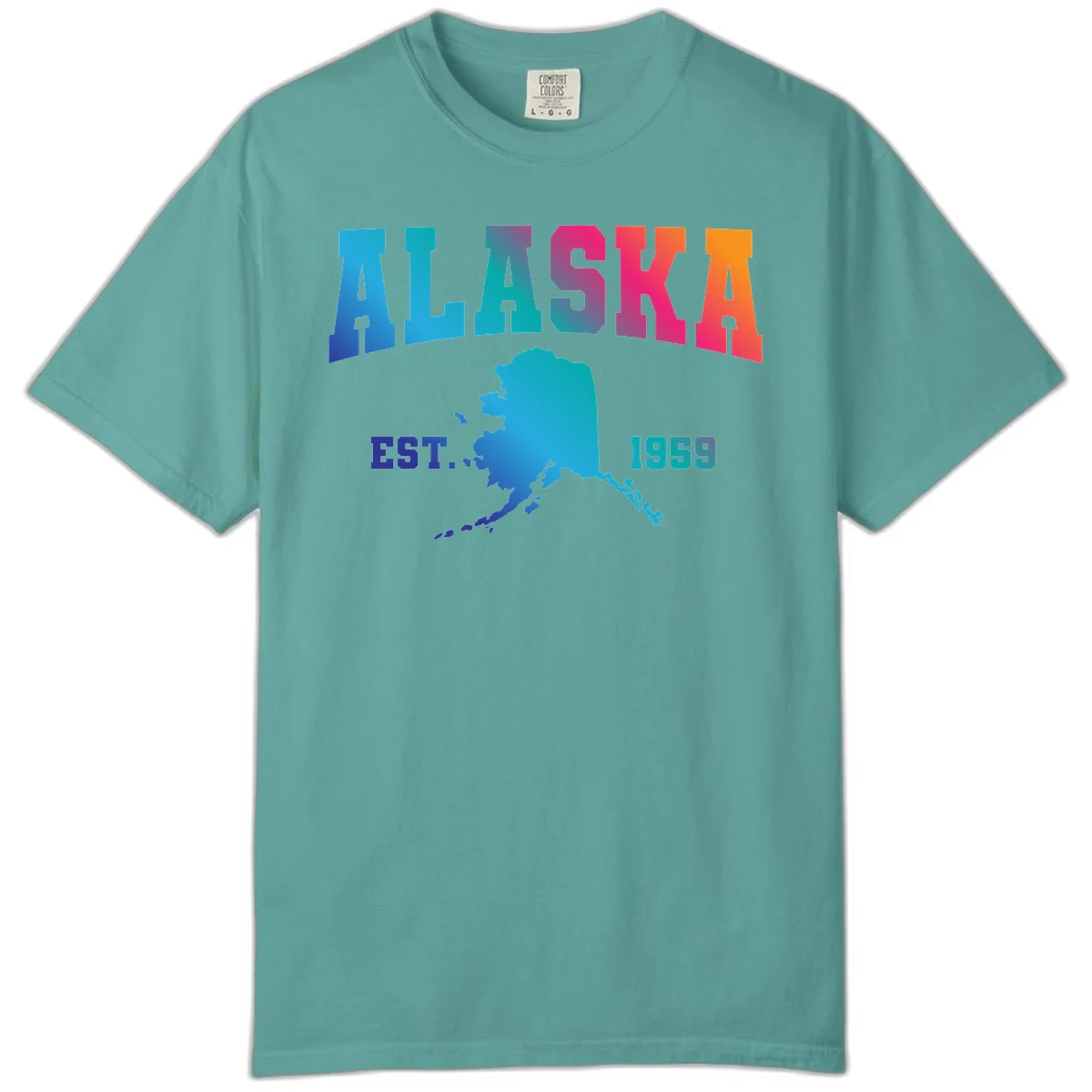 Alaska Est. 1959 State Pride Comfort Color in Seafoam