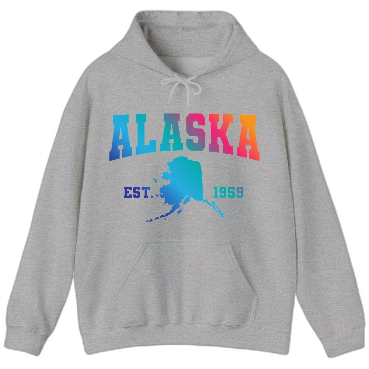 Alaska Est. 1959 State Pride Hoodie in Sport Grey