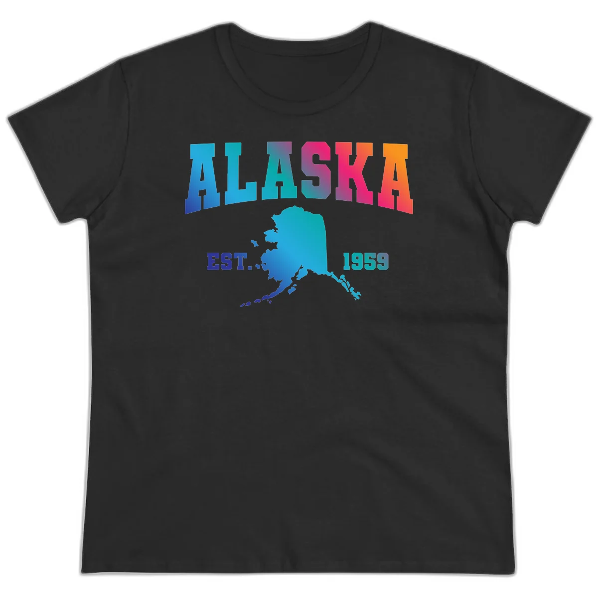 Alaska Est. 1959 State Pride Ladies Tee in Black