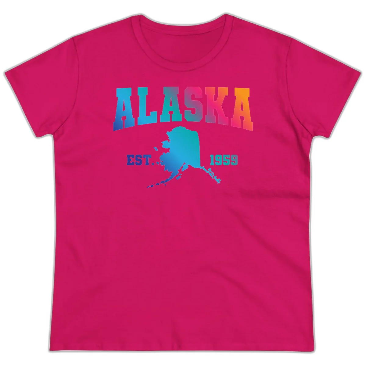 Alaska Est. 1959 State Pride Ladies Tee in Heliconia