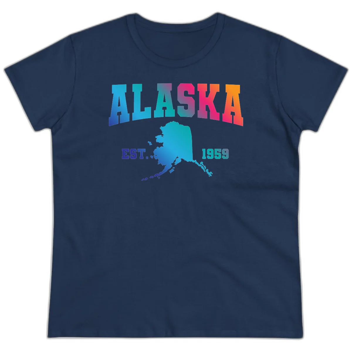 Alaska Est. 1959 State Pride Ladies Tee in Navy