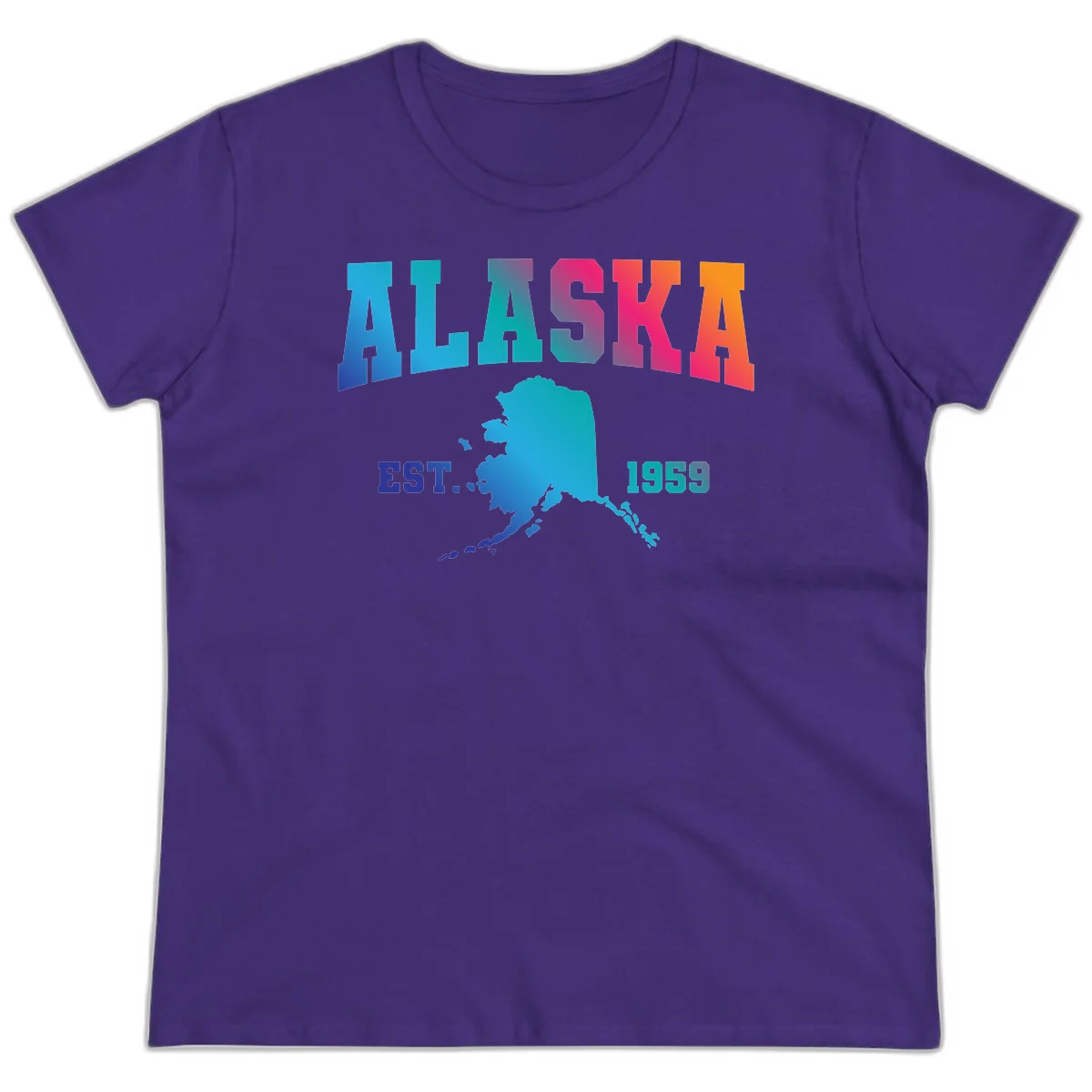 Alaska Est. 1959 State Pride Ladies Tee in Purple