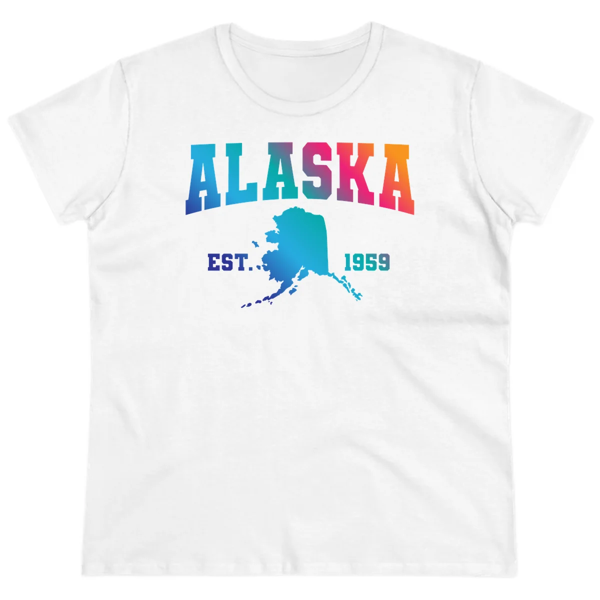 Alaska Est. 1959 State Pride Ladies Tee in White