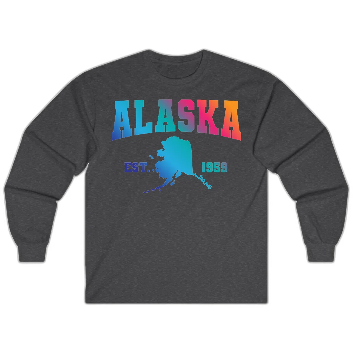 Alaska Est. 1959 State Pride Long Sleeve in Dark Heather