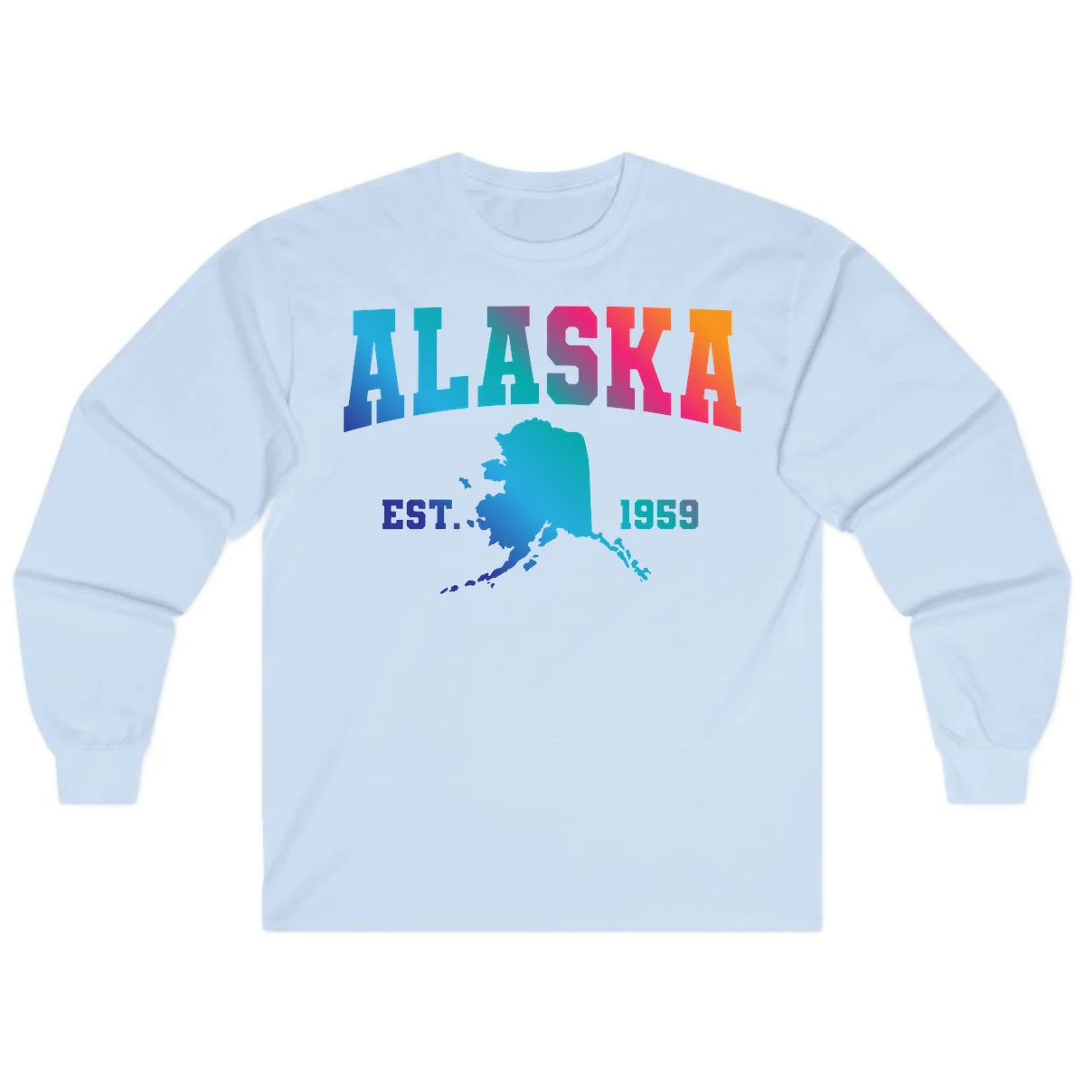 Alaska Est. 1959 State Pride Long Sleeve in Light Blue