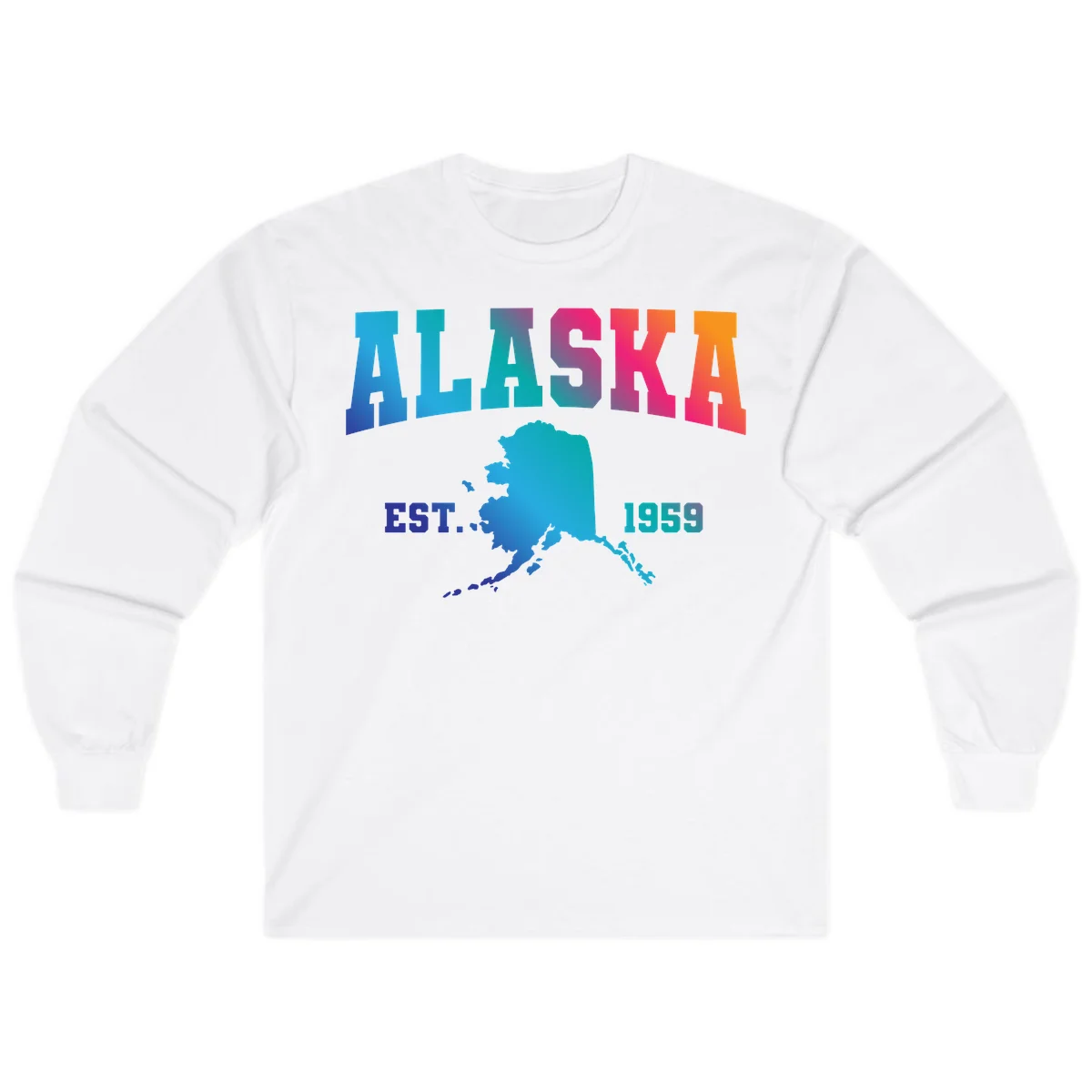 Alaska Est. 1959 State Pride Long Sleeve in White