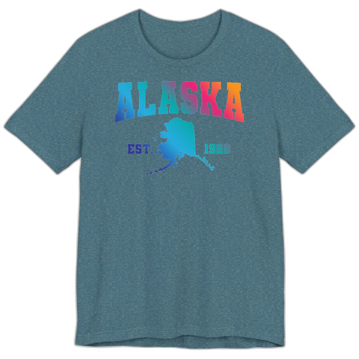 Alaska Est. 1959 State Pride Premium Tee in Heather Deep Teal