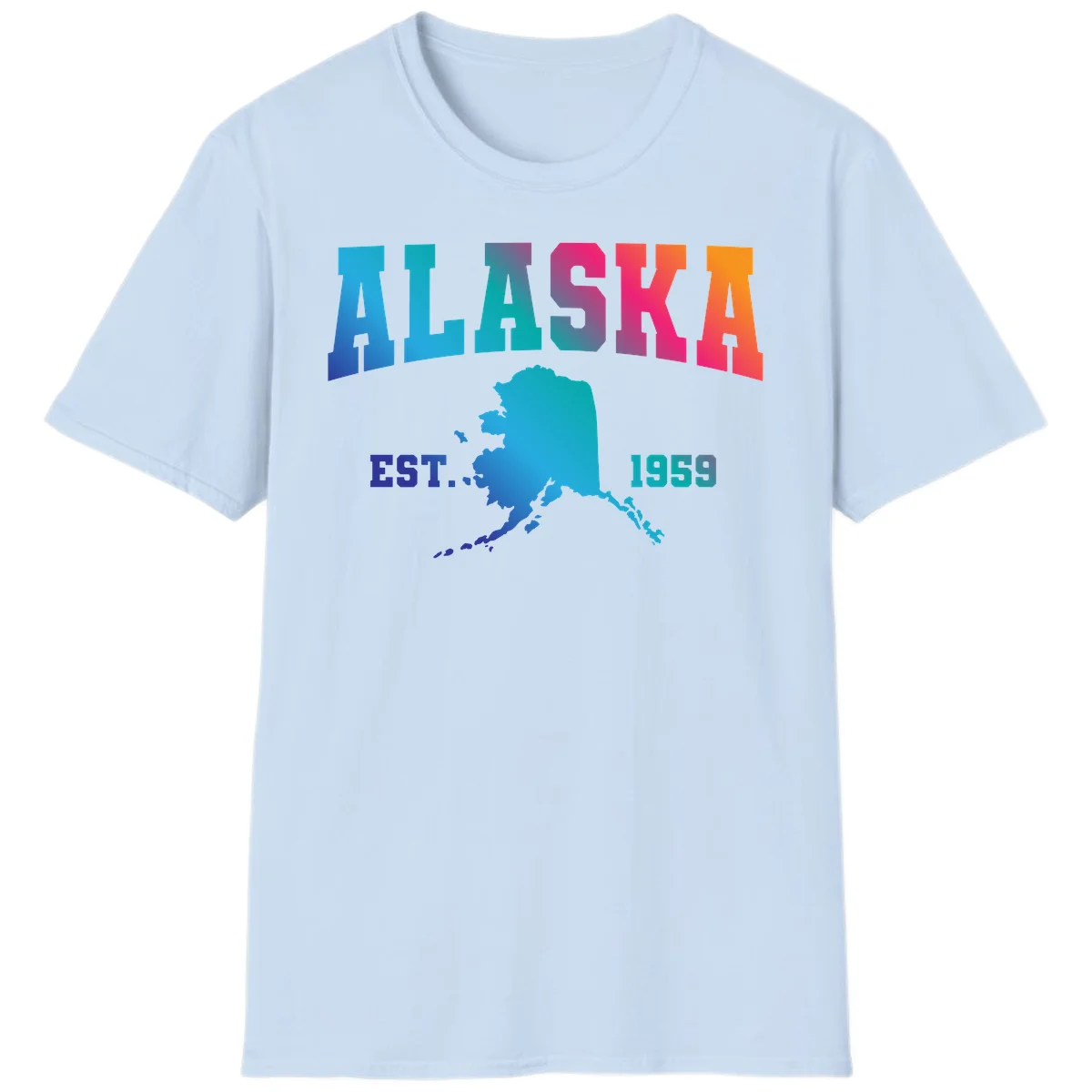 Alaska Est. 1959 State Pride T-Shirt in Light Blue