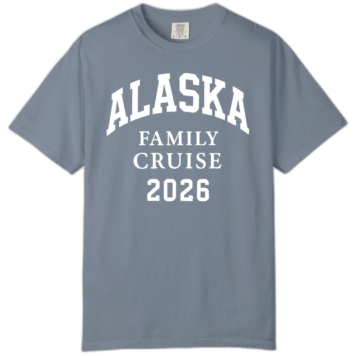 Alaska 2026 Family Cruise Comfort Color in Blue Jean
