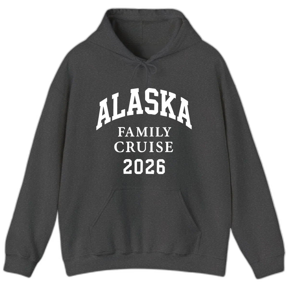 Alaska 2026 Family Cruise Hoodie in Dark Heather