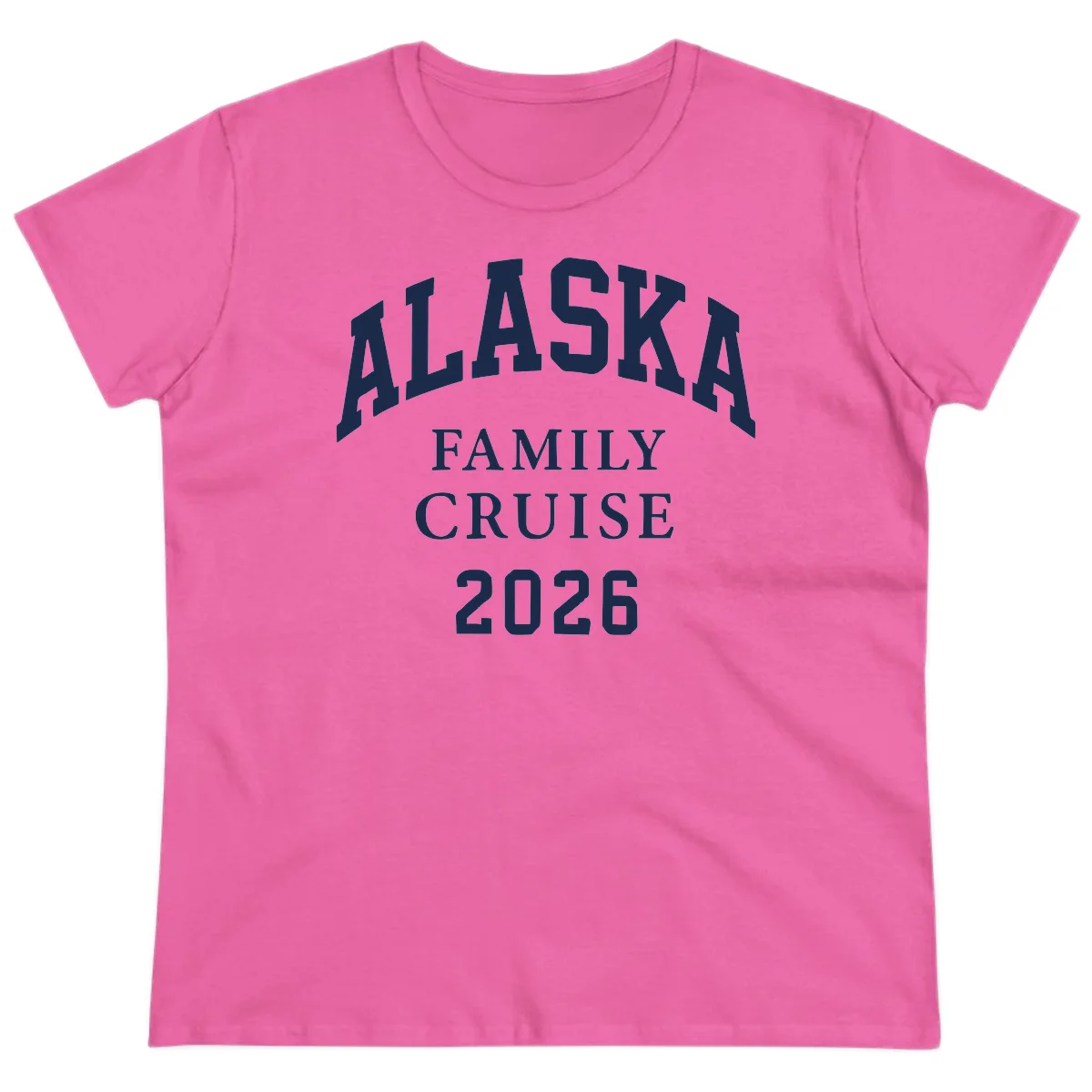 Alaska 2026 Family Cruise Ladies Tee in Azalea