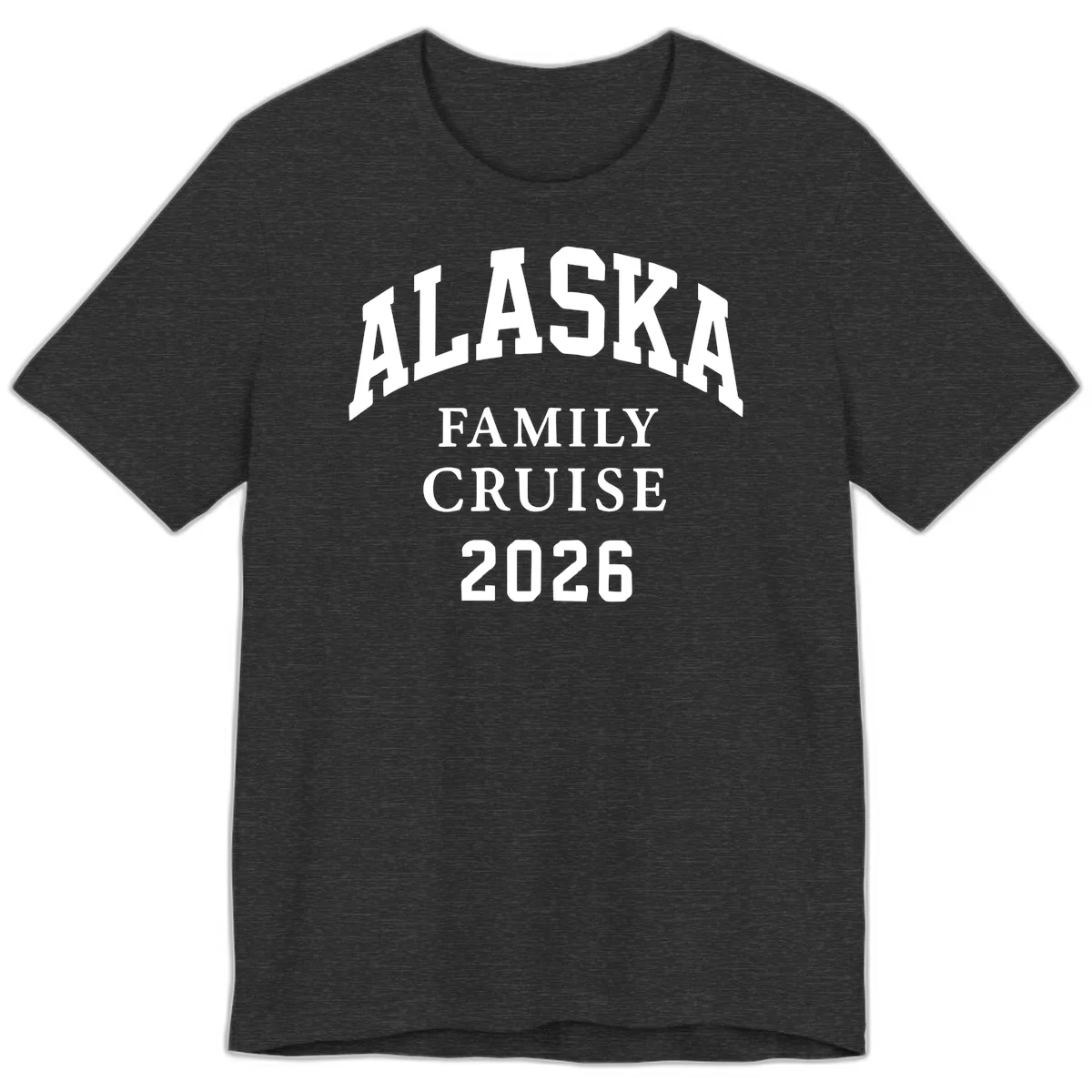 Alaska 2026 Family Cruise Premium Tee in Dark Grey Heather