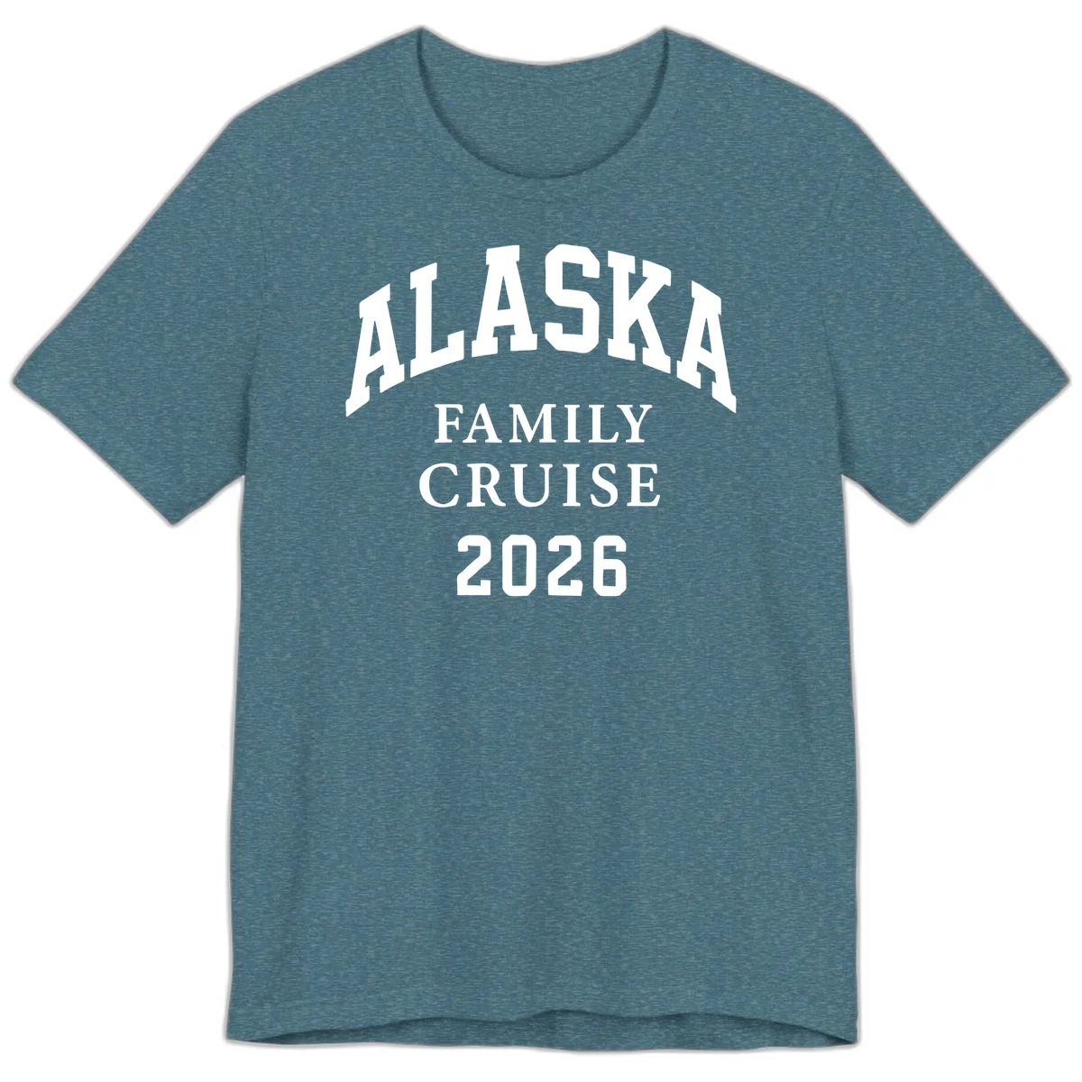 Alaska 2026 Family Cruise Premium Tee in Heather Deep Teal