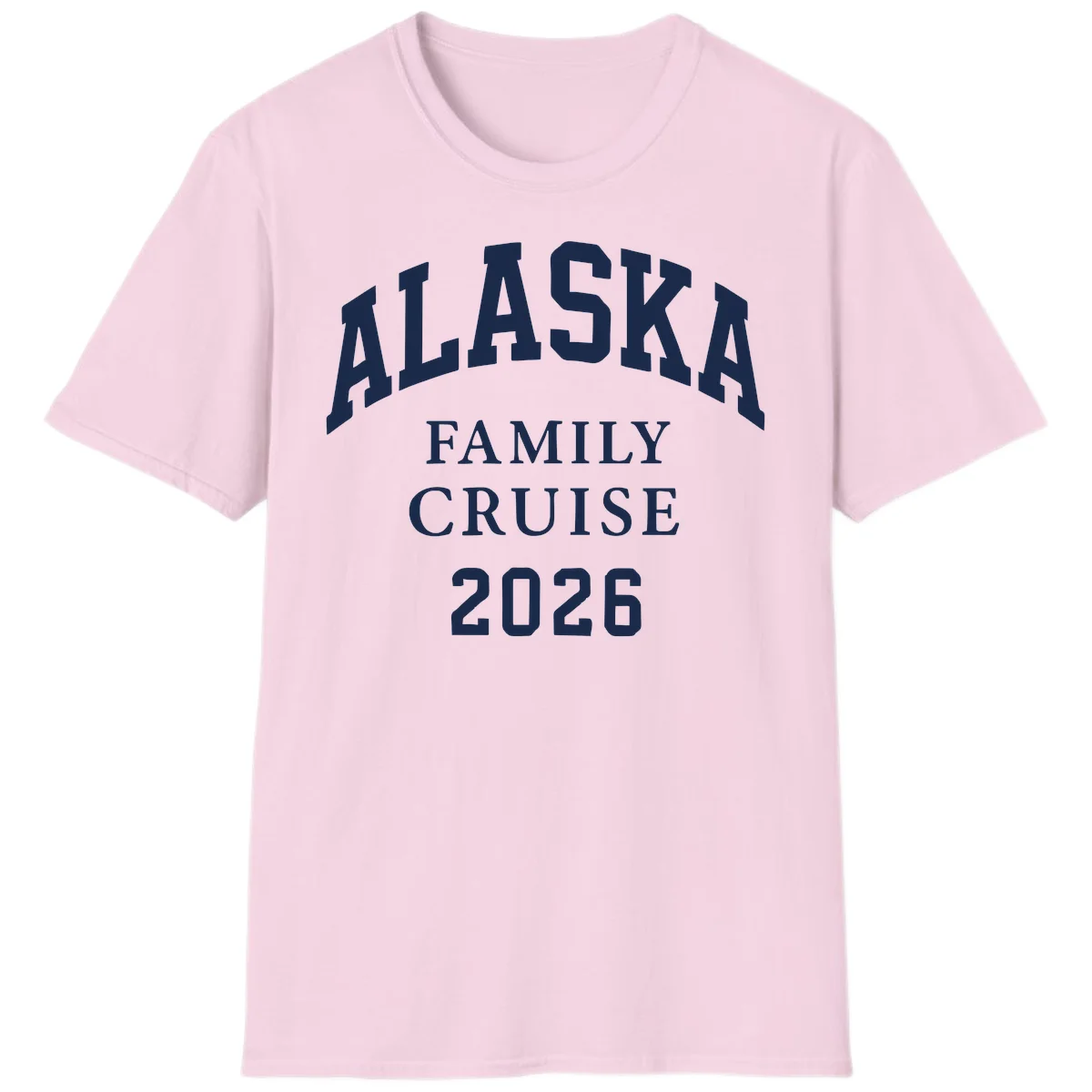 Alaska 2026 Family Cruise T-Shirt in Light Pink