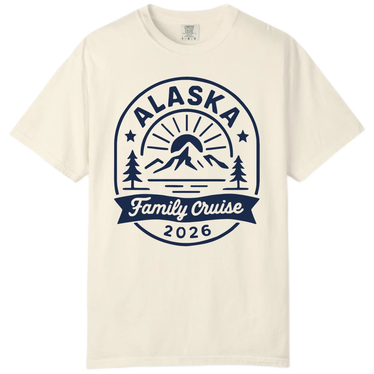 Alaska Family Cruise 2026 Badge Comfort Color in Ivory