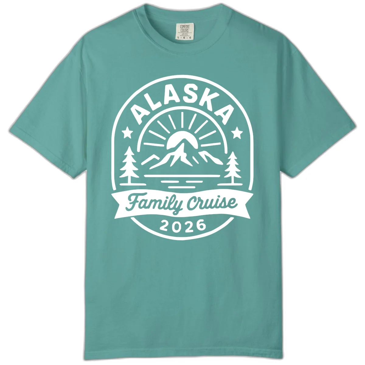 Alaska Family Cruise 2026 Badge Comfort Color in Seafoam