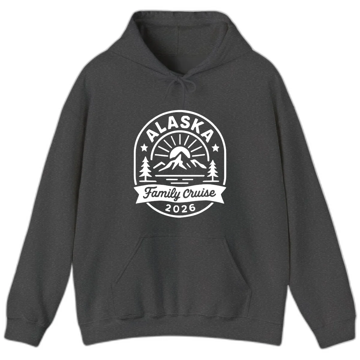 Alaska Family Cruise 2026 Badge Hoodie in Dark Heather