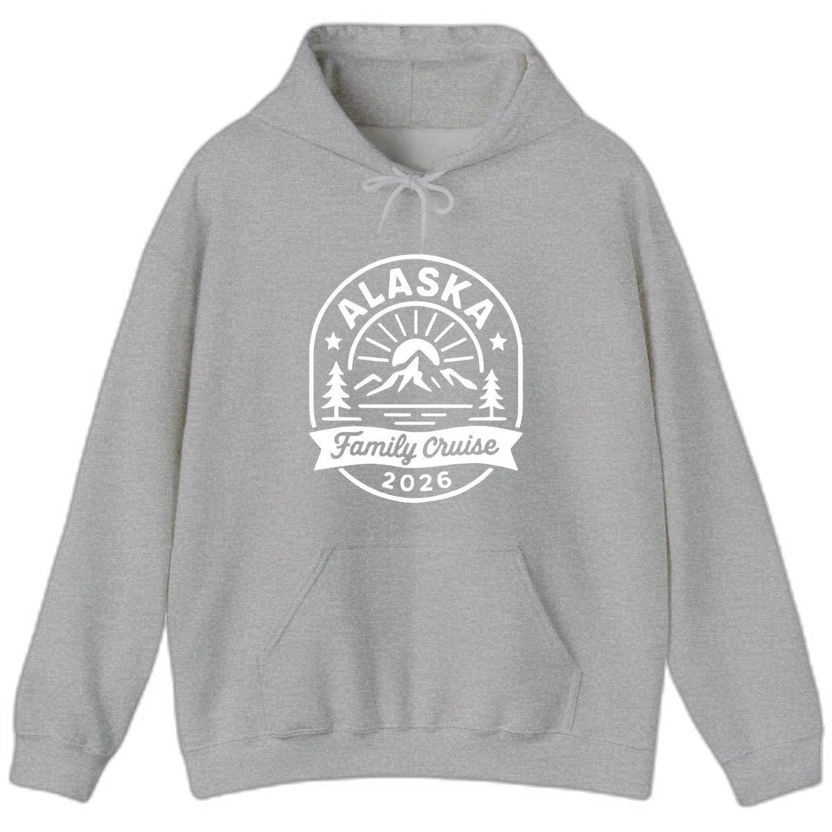 Alaska Family Cruise 2026 Badge Hoodie in Sport Grey