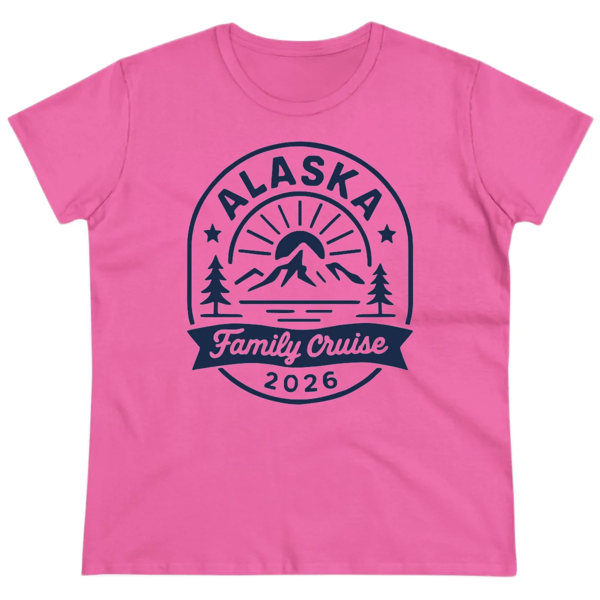 Alaska Family Cruise 2026 Badge Ladies Tee in Azalea
