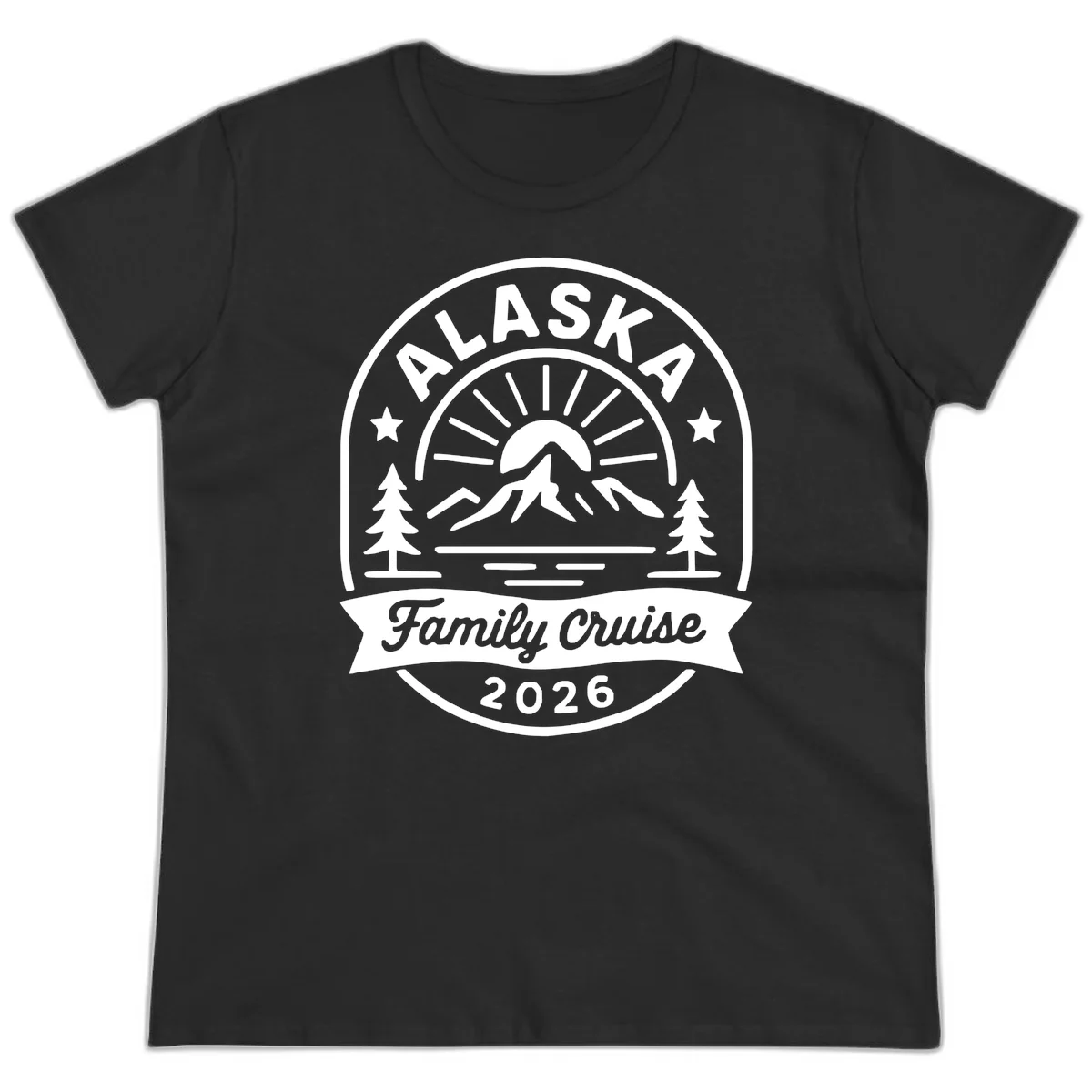 Alaska Family Cruise 2026 Badge Ladies Tee in Black