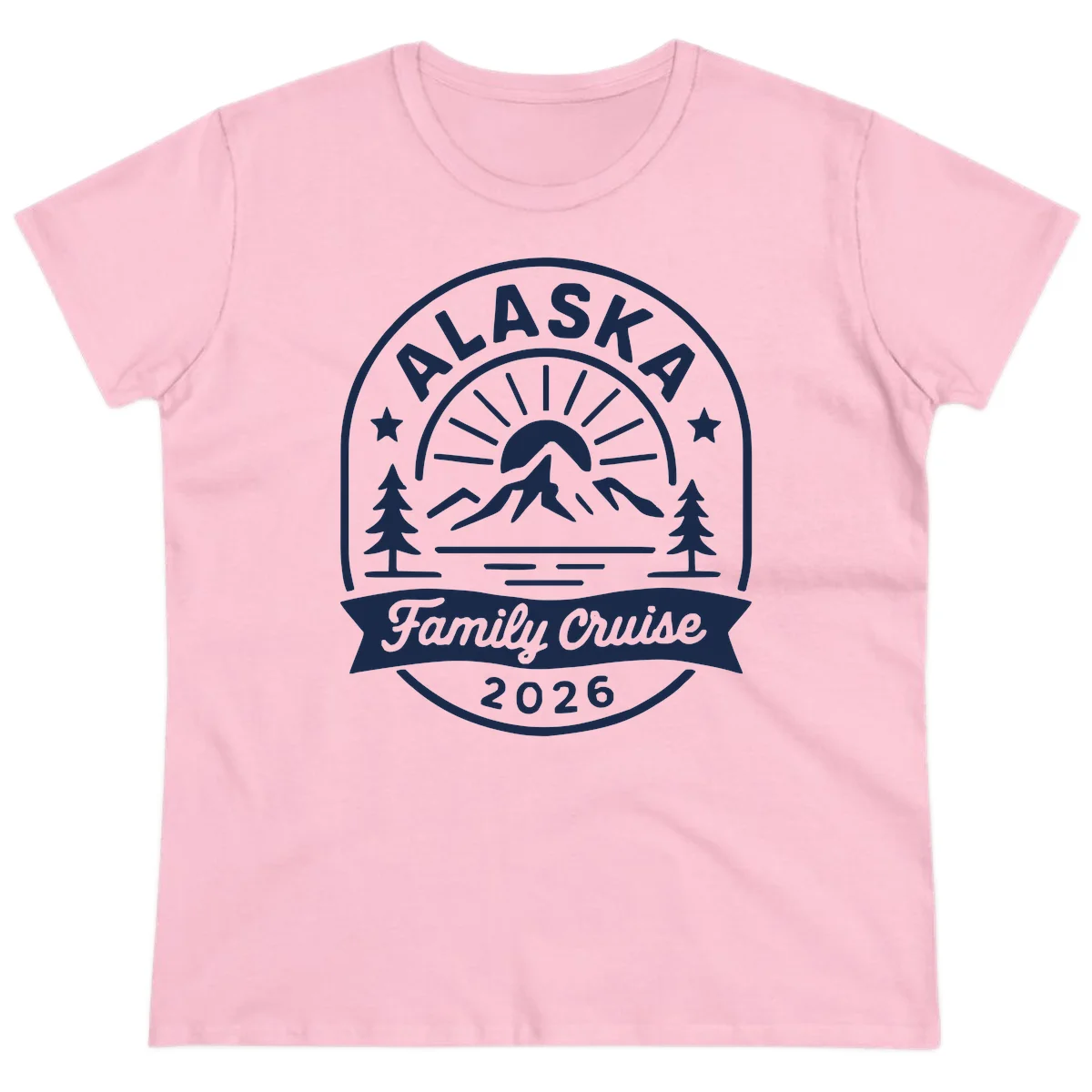 Alaska Family Cruise 2026 Badge Ladies Tee in Light Pink