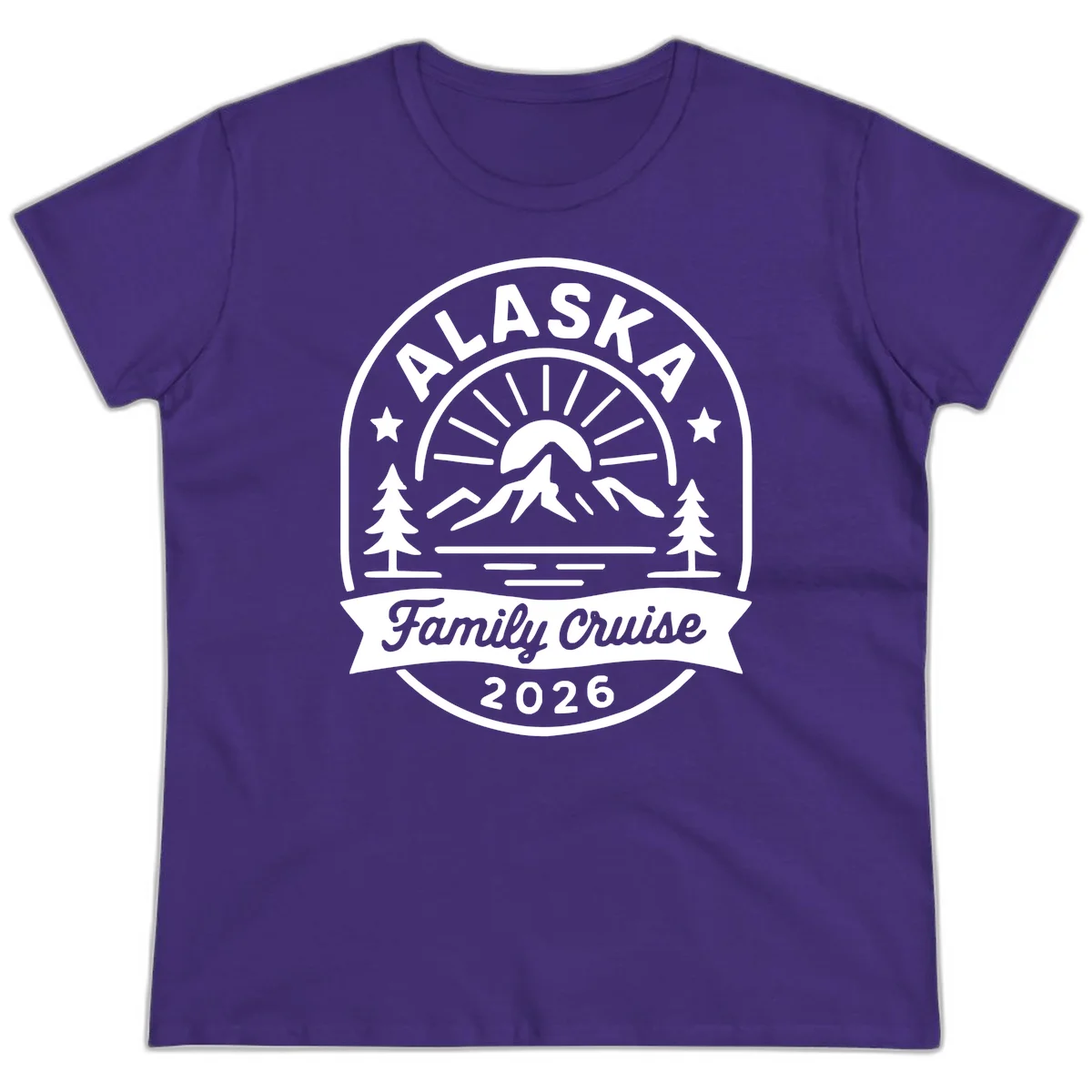 Alaska Family Cruise 2026 Badge Ladies Tee in Purple