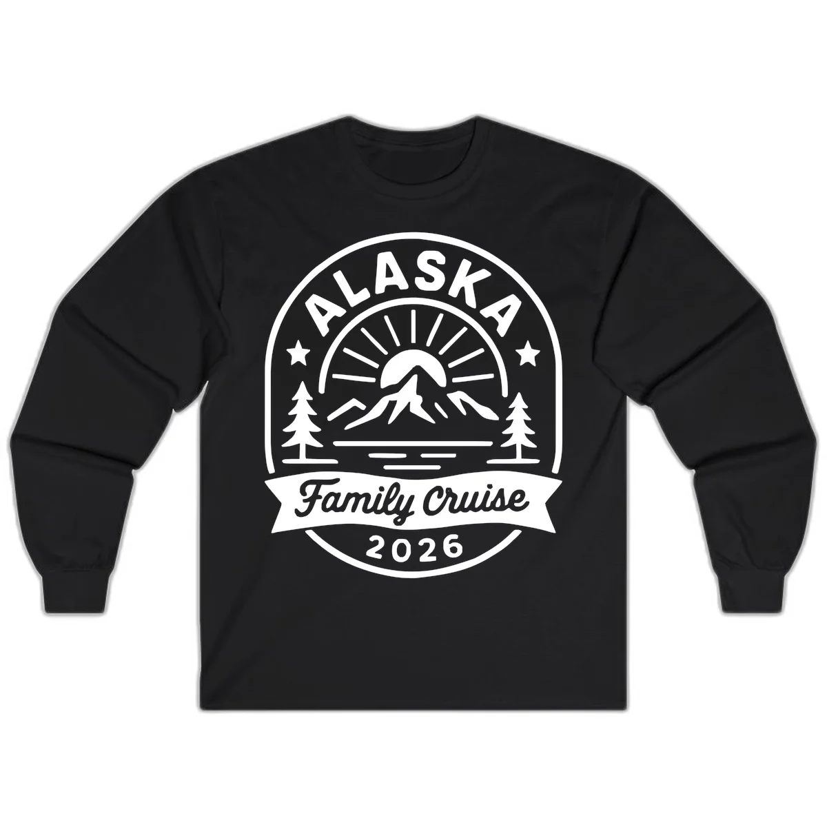 Alaska Family Cruise 2026 Badge Long Sleeve in Black
