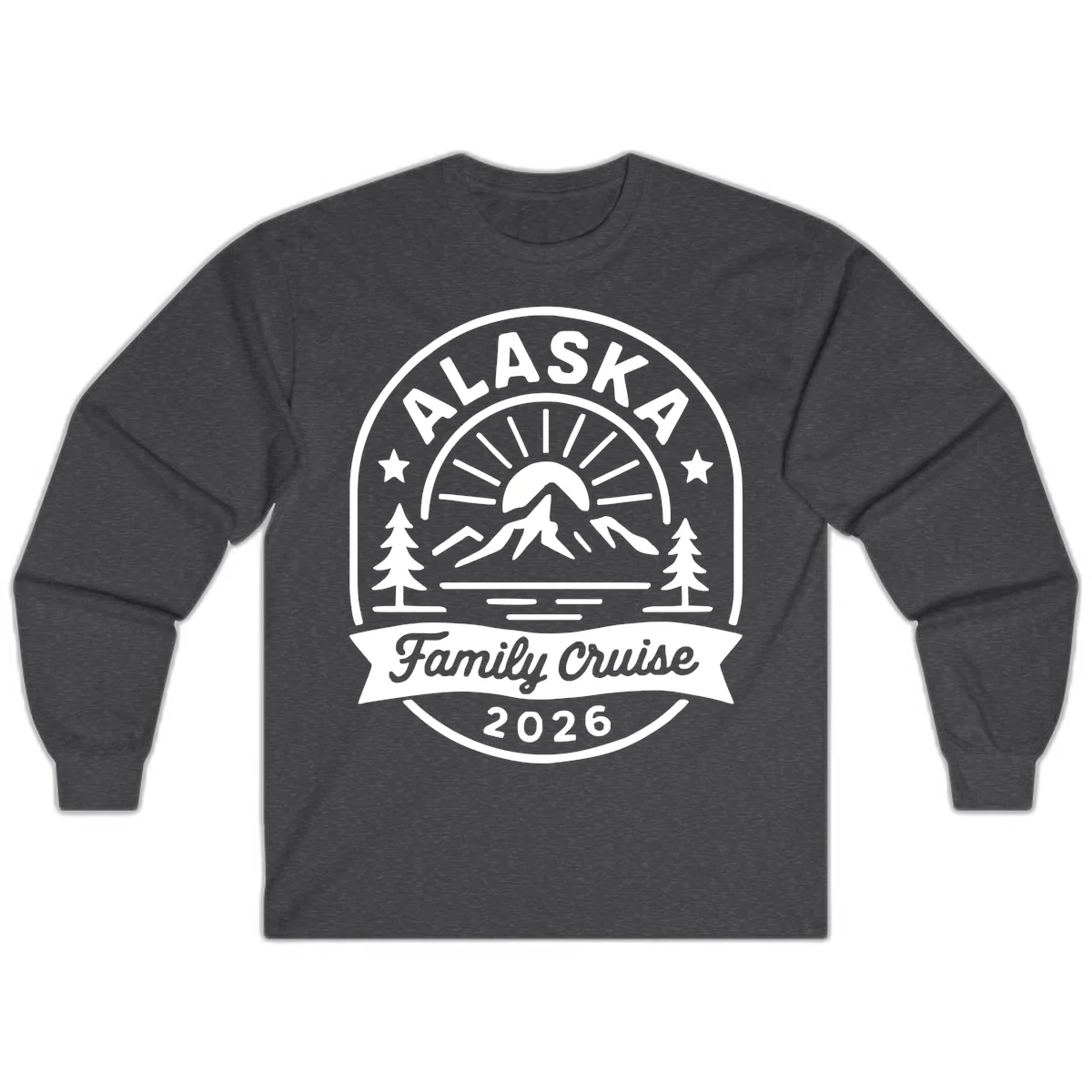 Alaska Family Cruise 2026 Badge Long Sleeve in Dark Heather