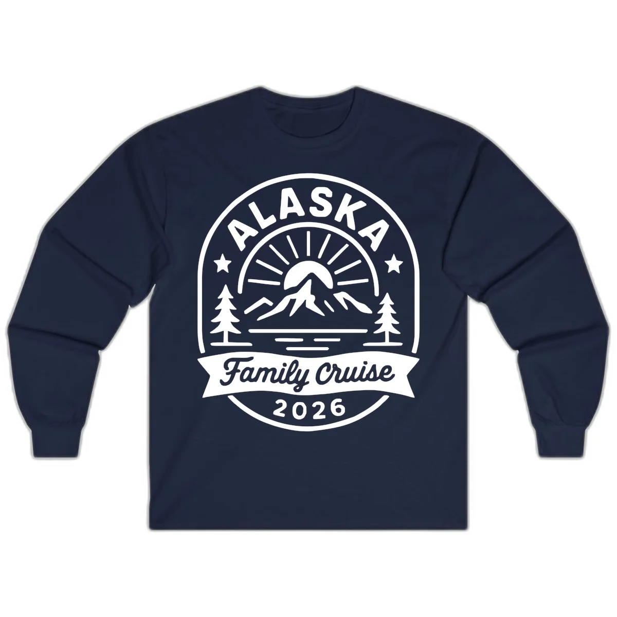 Alaska Family Cruise 2026 Badge Long Sleeve in Navy