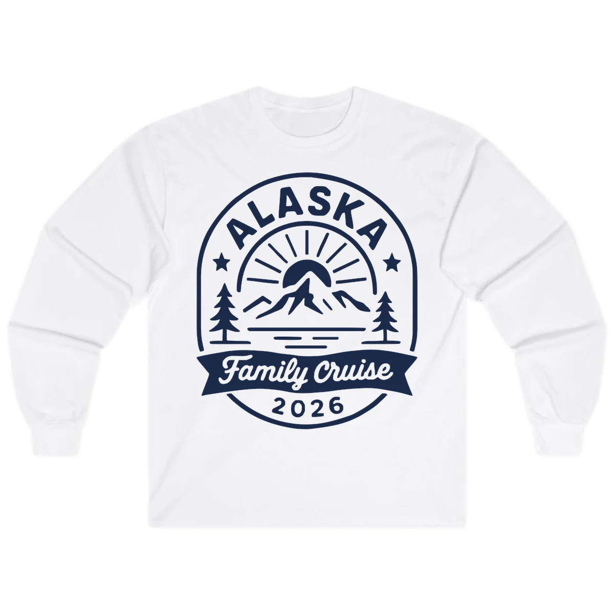 Alaska Family Cruise 2026 Badge Long Sleeve in White