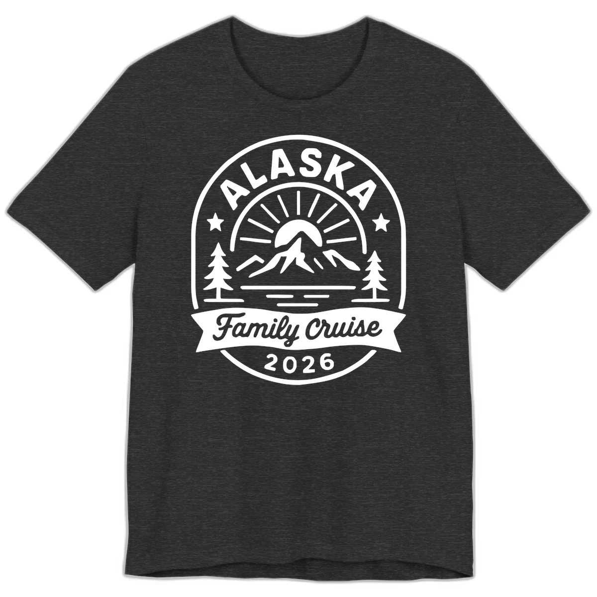 Alaska Family Cruise 2026 Badge Premium Tee in Dark Grey Heather