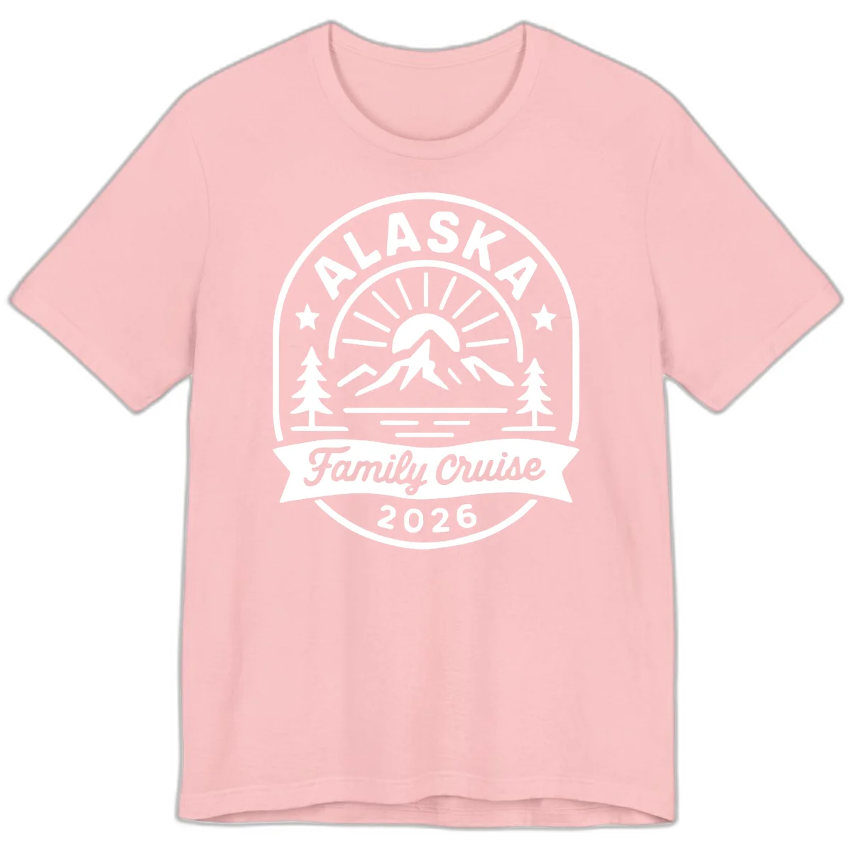 Alaska Family Cruise 2026 Badge Premium Tee in Pink